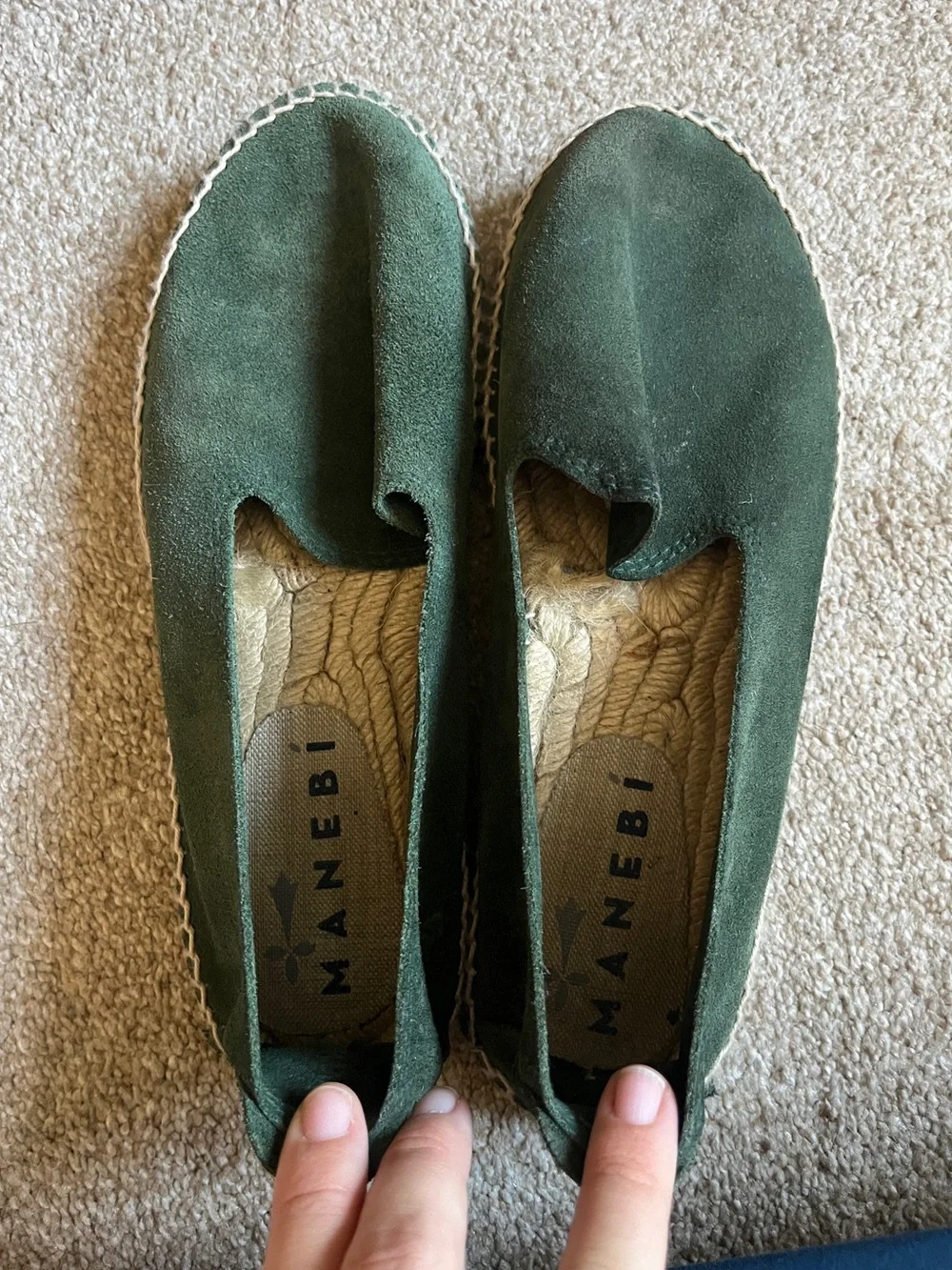 Manebi Green Suede Espadrilles Size 39